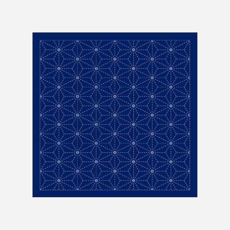 Daruma Needles 1202 Navy Hemp Leaf Sashiko Sampler