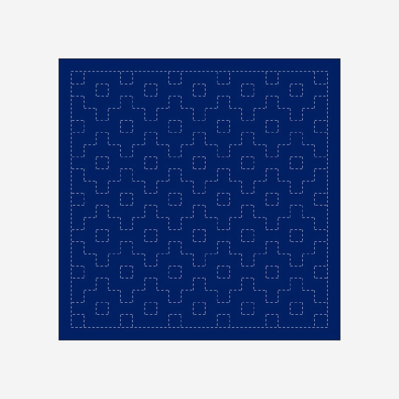 Daruma Needles 1205 Navy Connected Right Angle Sashiko Sampler