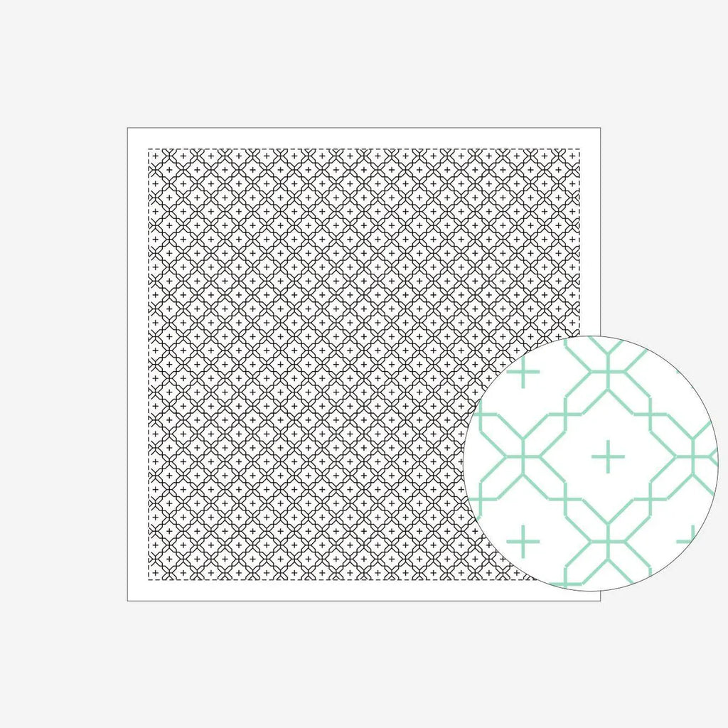 Daruma Stitching 1102 White Cross Flower Pattern Sashiko Sampler