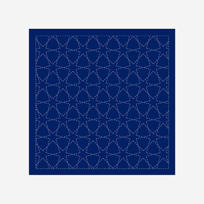 Daruma Stitching 1204 Navy Morning Glory Sashiko Sampler