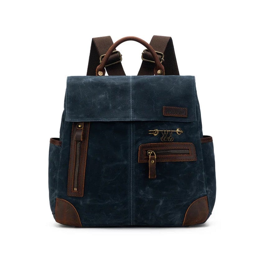 Della Q Tools & Gifts Blue Maker's Canvas Midi Backpack