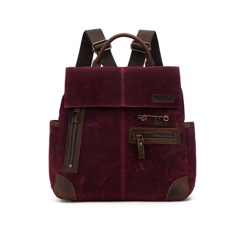Della Q Tools & Gifts Red Maker's Canvas Midi Backpack