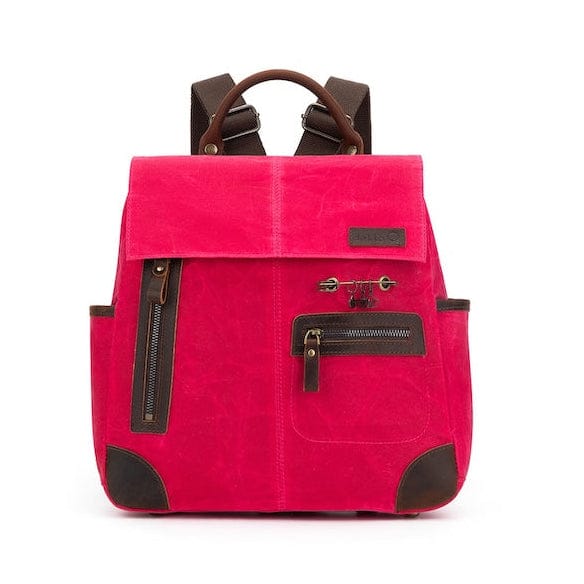 Della Q Tools & Gifts Vivid Pink Maker's Canvas Midi Backpack