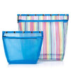 Della Q Tools & Gifts Clear Rainbow with Blue Oh Snap! Standing Project Bag  Size: L/XL