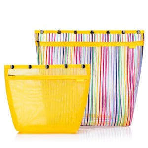 Della Q Tools & Gifts Clear Rainbow with Yellow Oh Snap! Standing Project Bag  Size: L/XL