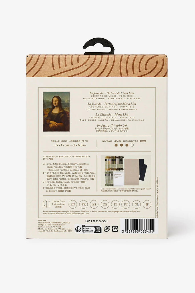 DMC Kit Louvre Cross Stitch Mona Lisa Bookmark Kit