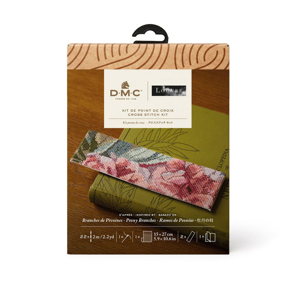 DMC Kit Louvre Cross Stitch Peony Stems Bookmark Kit