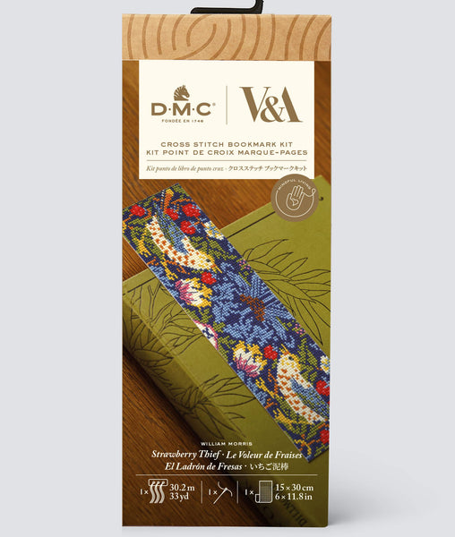 DMC Kit Strawberry Thief Cross Stitch Bookmark Kit