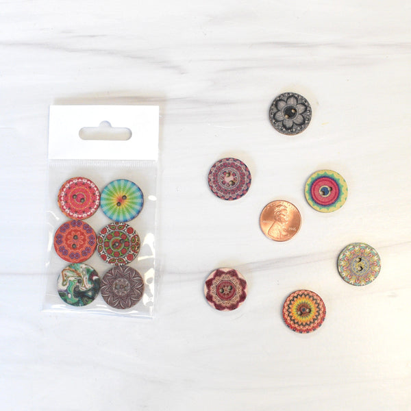 Ewe-nique Knits Buttons Fun & Funky Wooden Button 3/4"