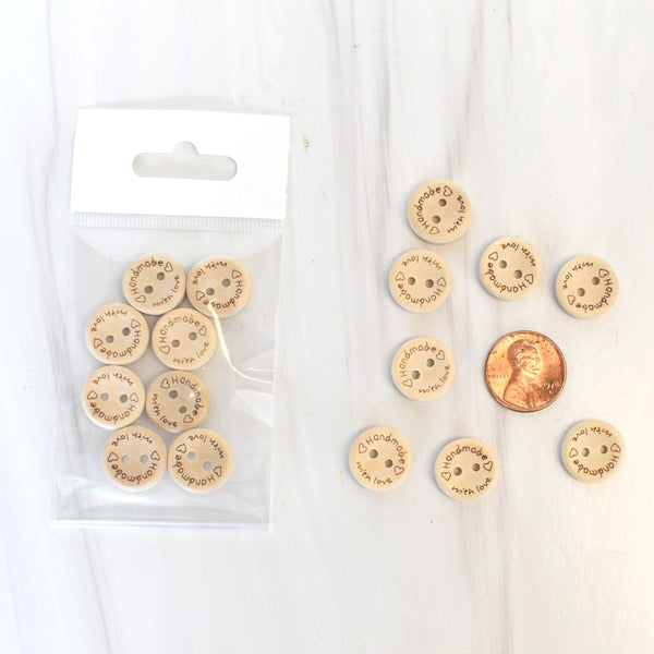 Ewe-nique Knits Buttons Handmade Wooden Button 15mm