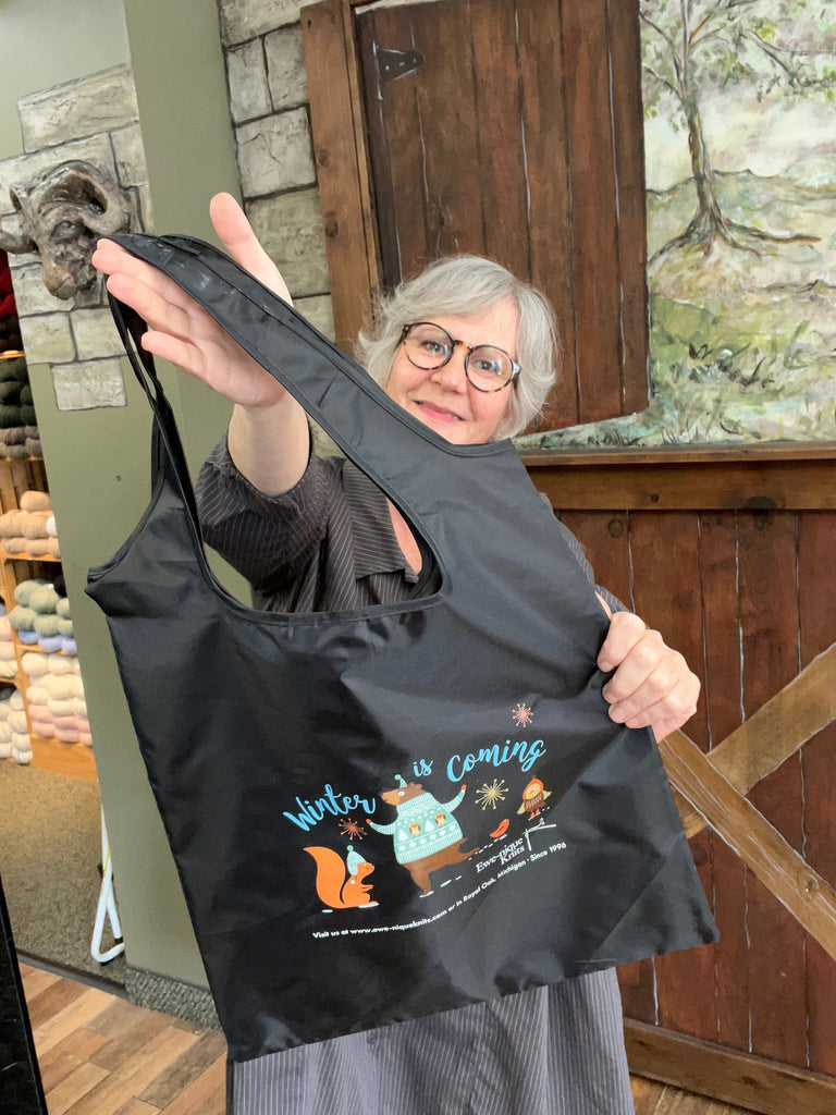 Ewe-nique Knits Notions Ewe-nique Knits Shopping Tote – “Winter is Coming. It’s Shopping Time.”