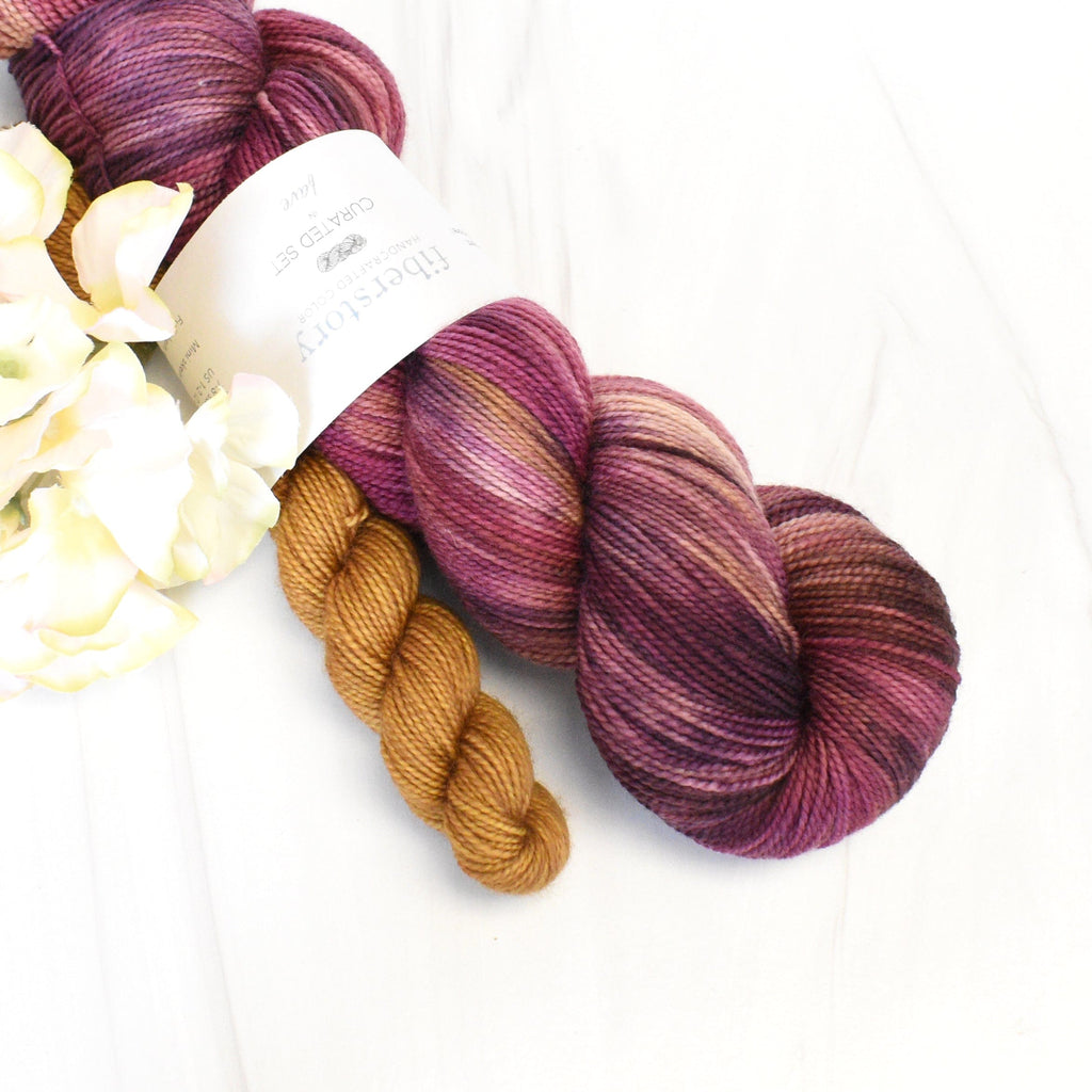 Fiberstory Yarn Sangria & Gilded Fave Sock Set