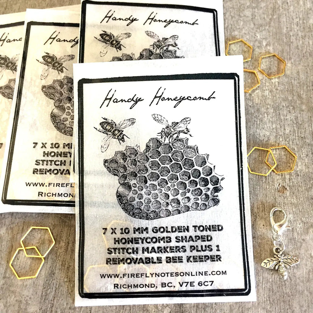 Firefly Notes Notions Honeycomb Stitch Markers & Bee Progress Keeper