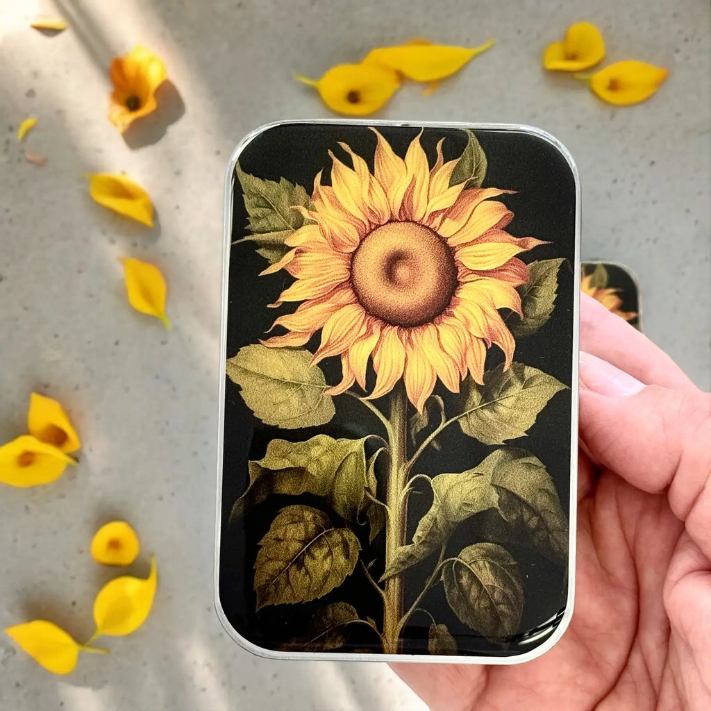 Firefly Notes Tools & Gifts Beautiful Sunflower Storage Tin