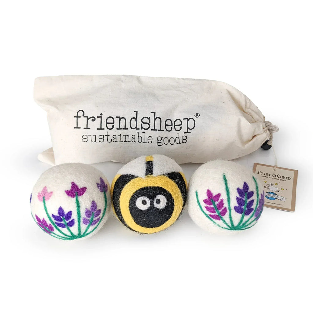 Friendsheep Tools & Gifts Bee Lavender Fields Dryer Ball - set of 3
