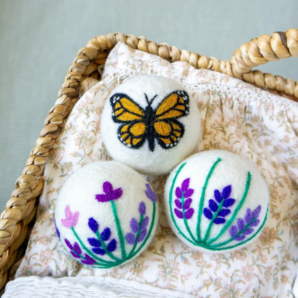 Friendsheep Tools & Gifts Butterfly Lavender Fields Trio Dryer Ball - set of 3