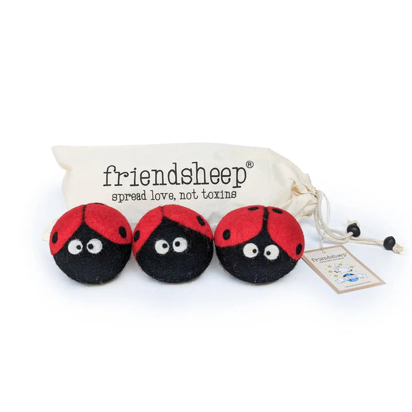 Friendsheep Tools & Gifts Ladybug Trio Dryer Ball - set of 3