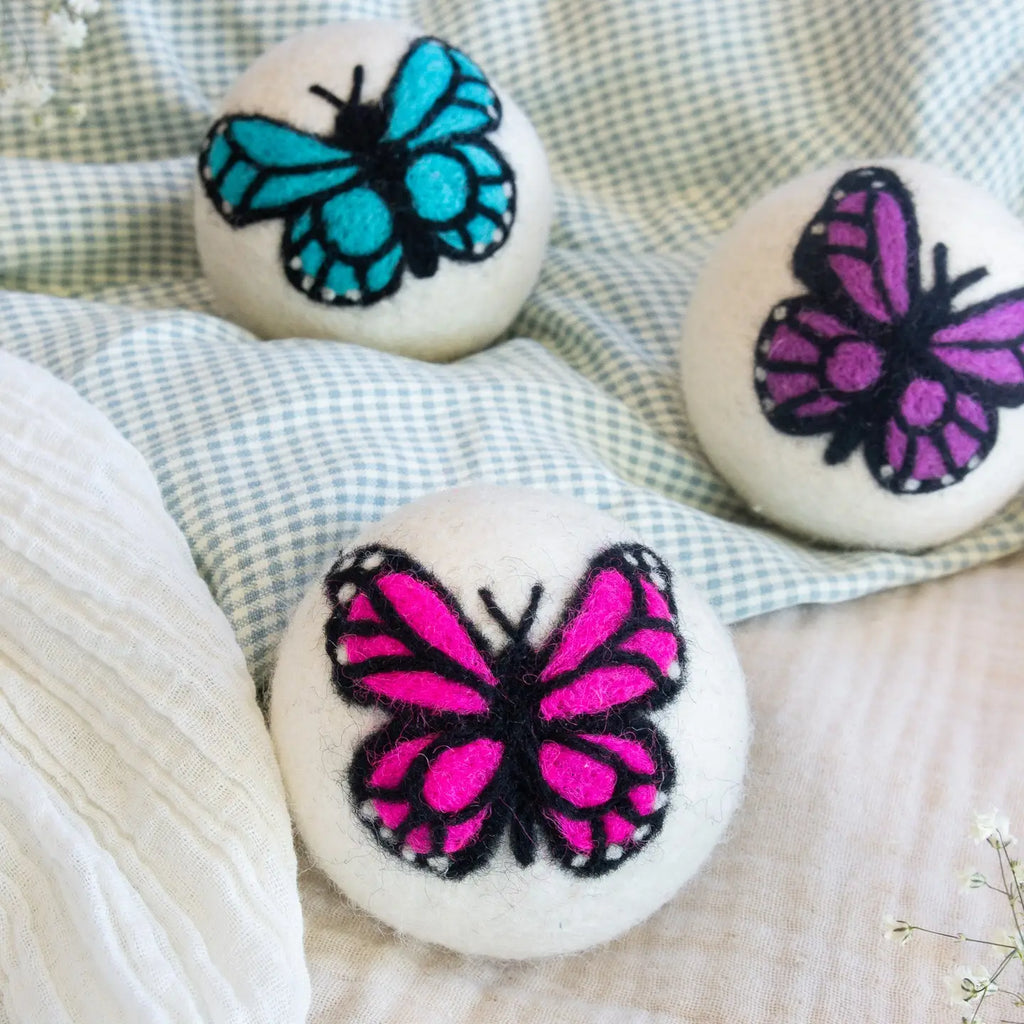 Friendsheep Tools & Gifts Monarch Butterfuly Trio Dryer Ball - set of 3