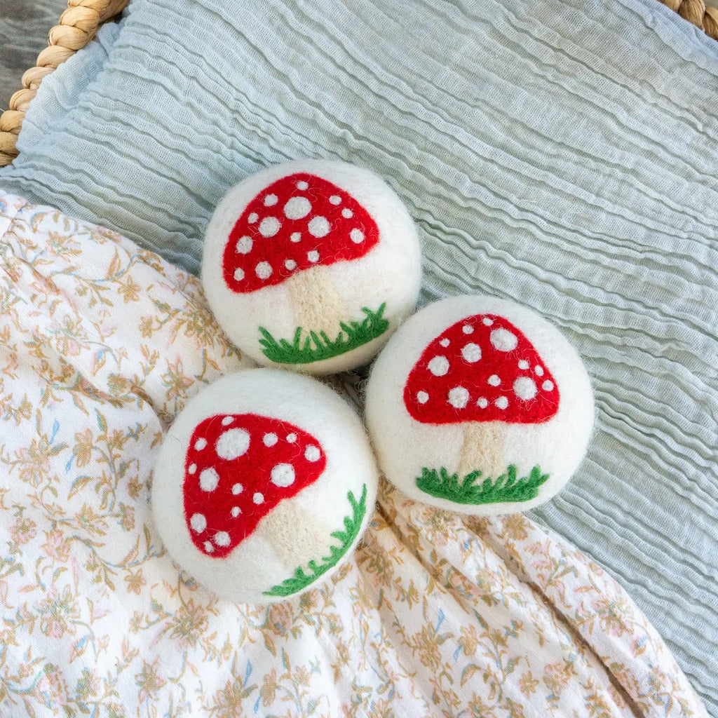 Friendsheep Tools & Gifts White Mushroom Trio Dryer Ball - set of 3