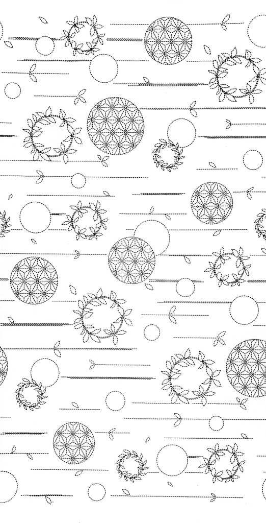 HM Textiles Stitching HM-28 Sashiko Panel Circles & Wreathes