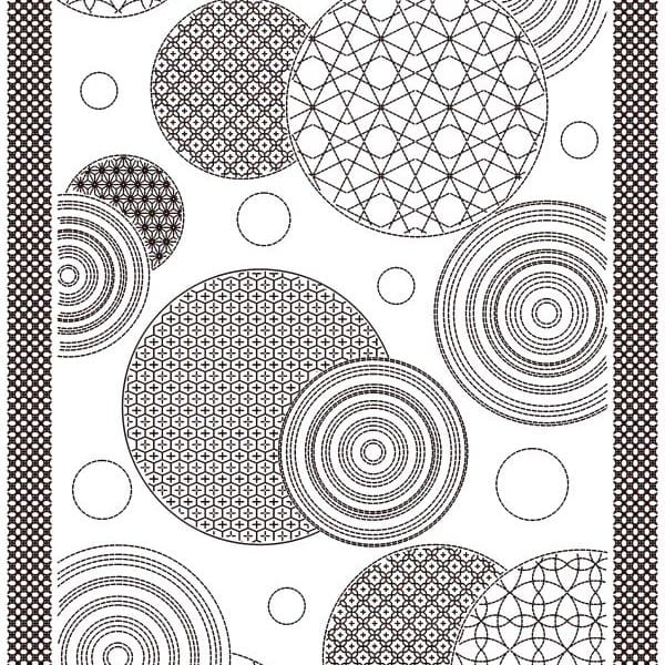 HM Textiles Stitching HM-58 Sashiko Panel Circle Sampler