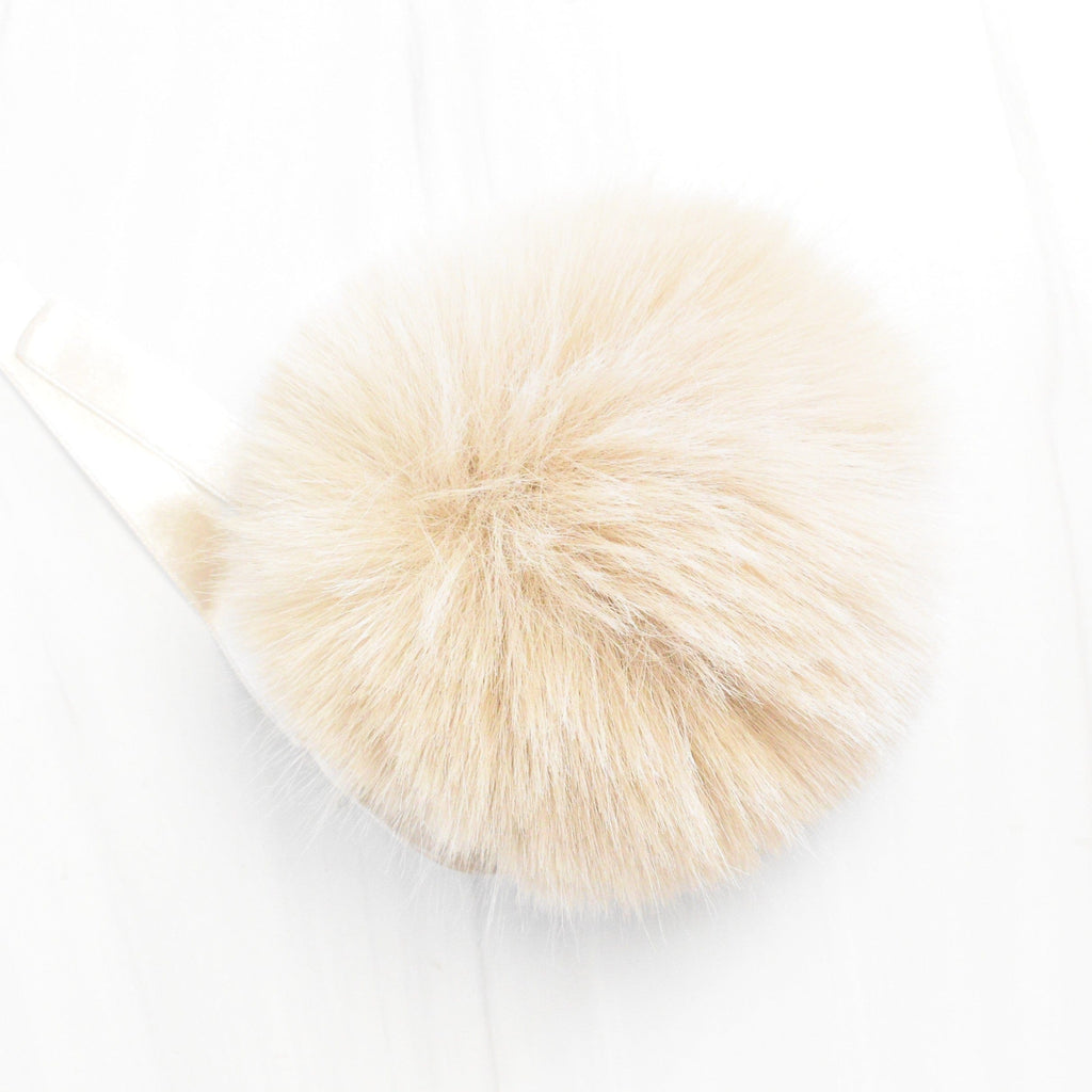 Ikigai Fiber Tools & Gifts Beige Luxe Faux Fur Poms