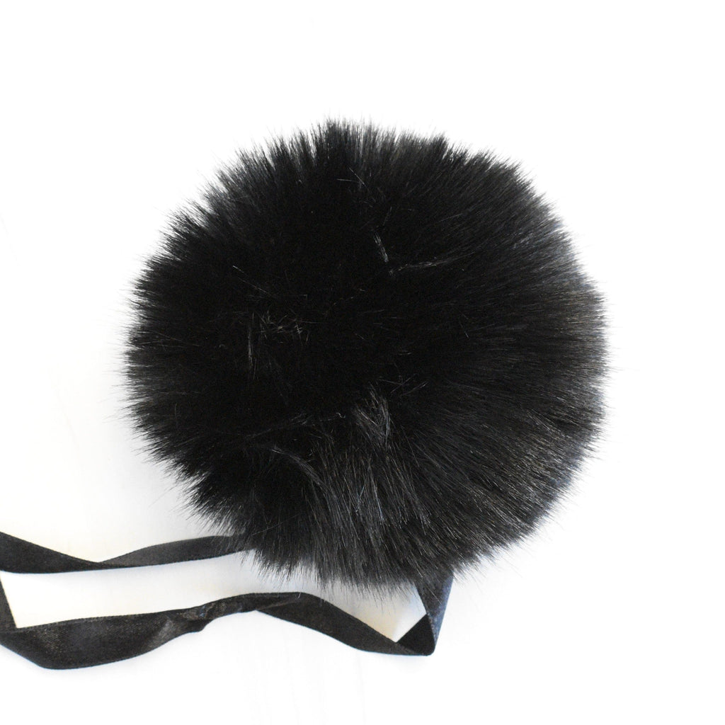 Ikigai Fiber Tools & Gifts Black Luxe Faux Fur Poms