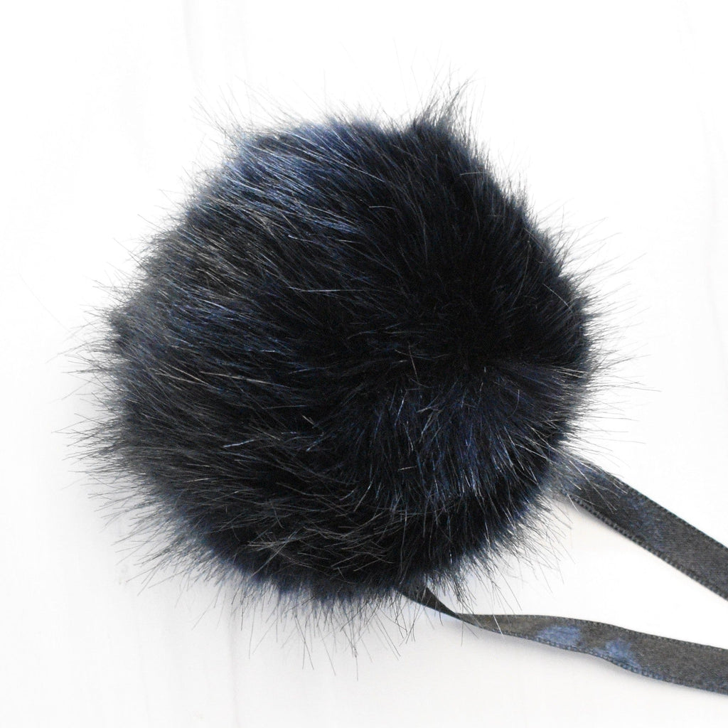 Ikigai Fiber Tools & Gifts Deep Indigo Faux Fur Poms