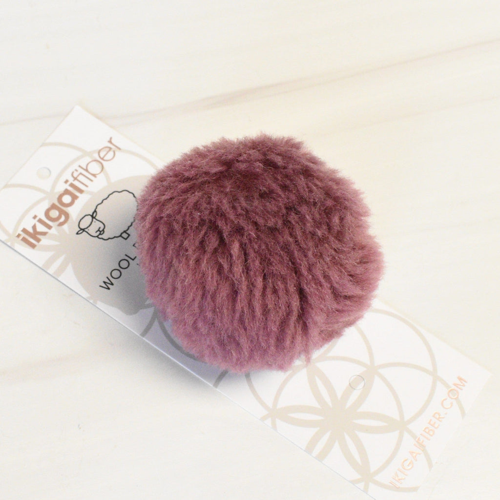Ikigai Fiber Tools & Gifts Mauve Wool Poms 8cm