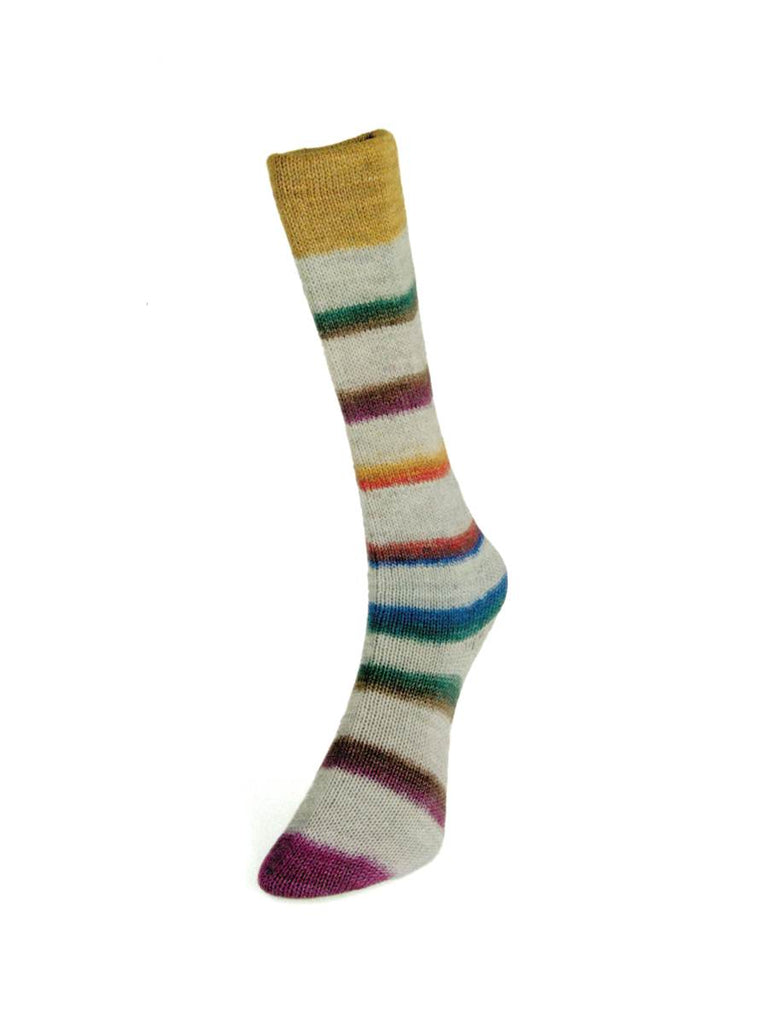 Laines du Nord Yarn 04 - yellow, turquoise, magenta, red, blue Art Sock