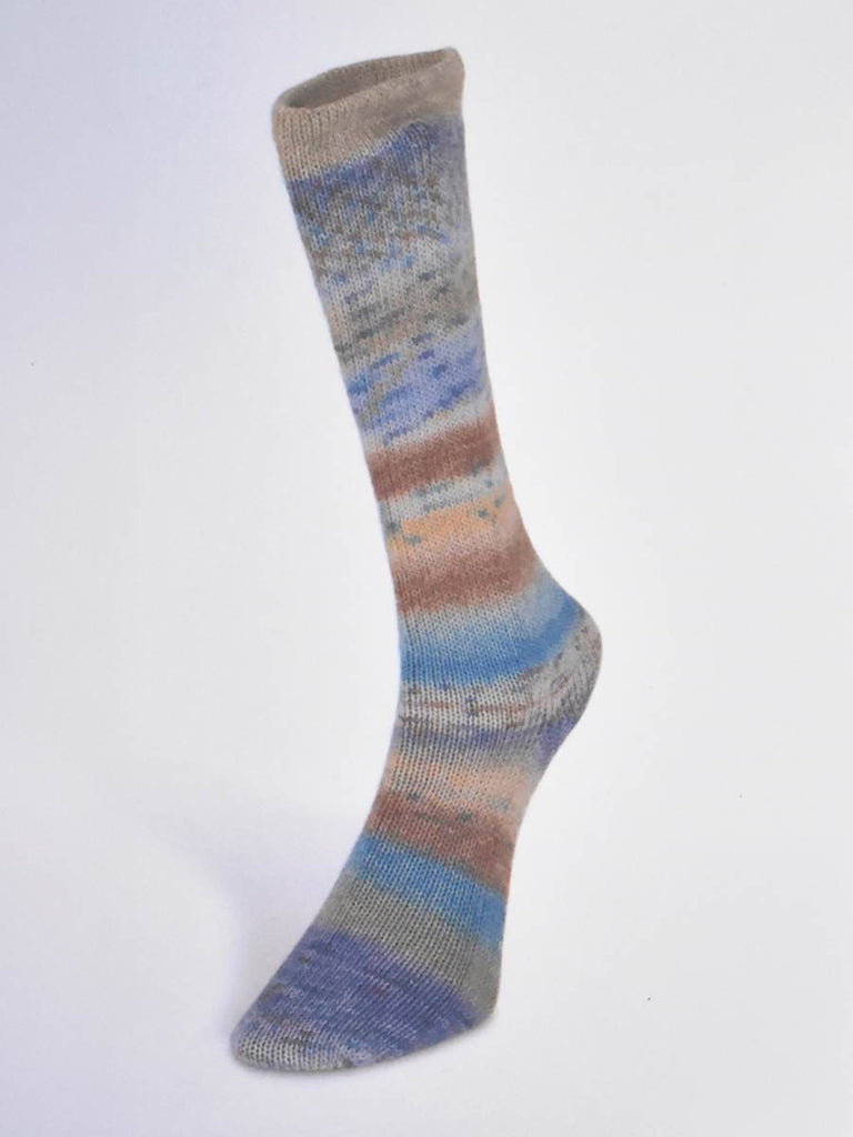 Laines du Nord Yarn 03 - denim. olive. tan. turquoise Carnival Sock