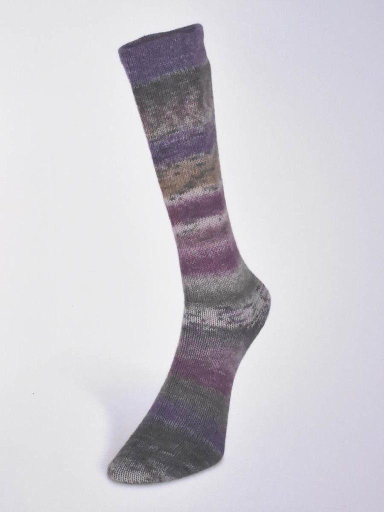 Laines du Nord Yarn 04 - plum. olive. purple. green Carnival Sock