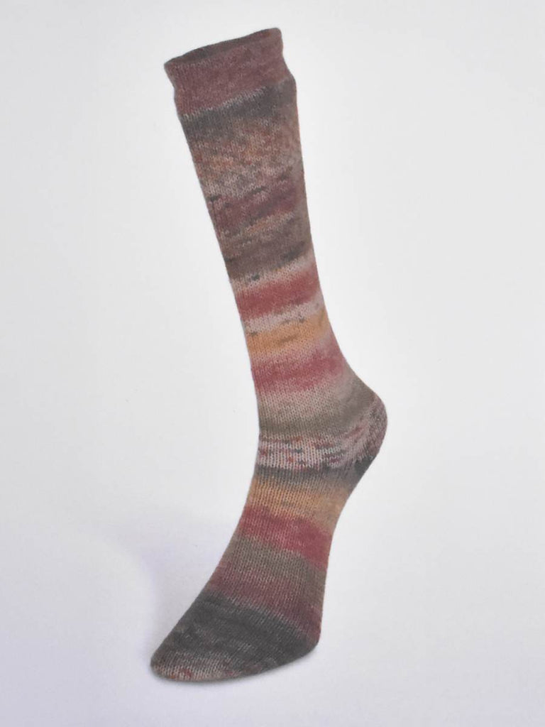 Laines du Nord Yarn 05 - brown. khaki. ochre. mustard Carnival Sock