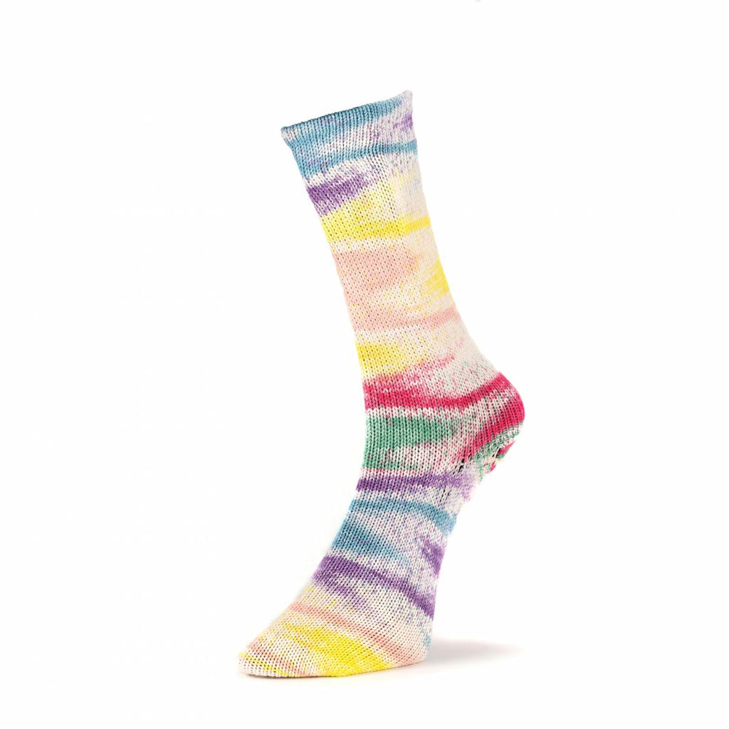 Laines du Nord Yarn #110 Denim. Plum. Peach. Yellow. Green Summer Sock Fancy