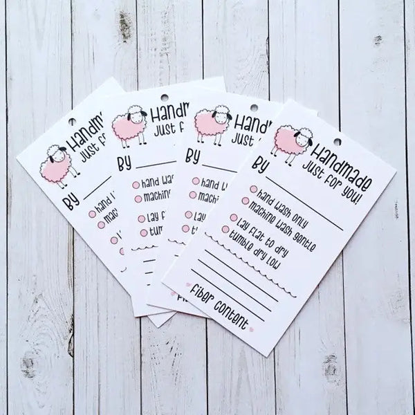 Laura Hand Knits Notions Handmade For You Care Tags