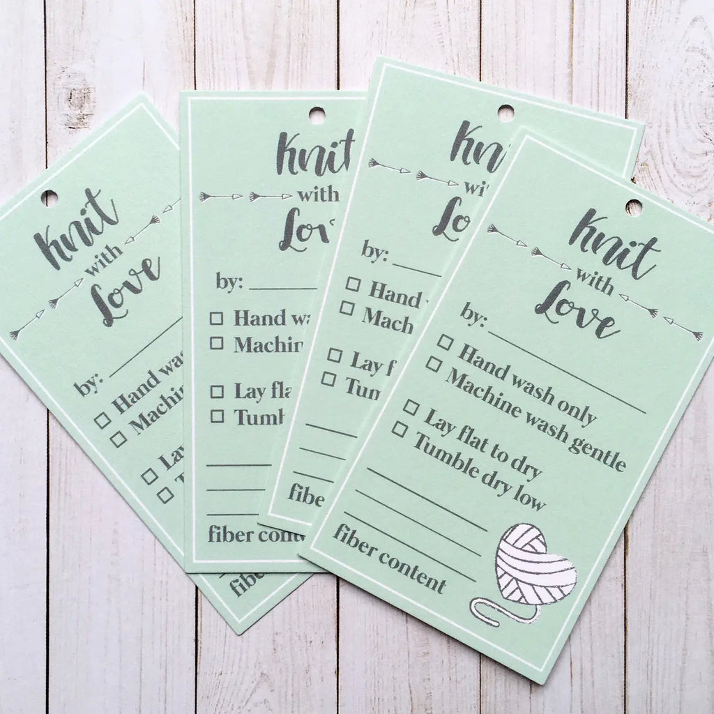 Laura Hand Knits Notions Knit with Love Care Tags