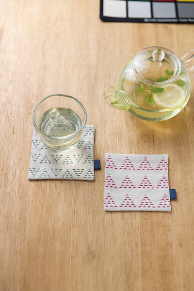 Lecien Stitching Hidamari Pale Gray Coaster Kit