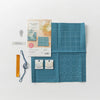 Lecien Stitching Hidamari Vintage Blue Coaster Kit