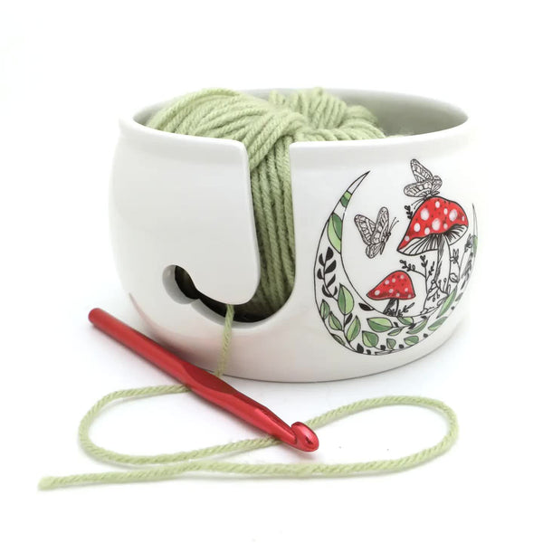 Lenny Mudd Ceramic Yarn Bowl - Mushrooms