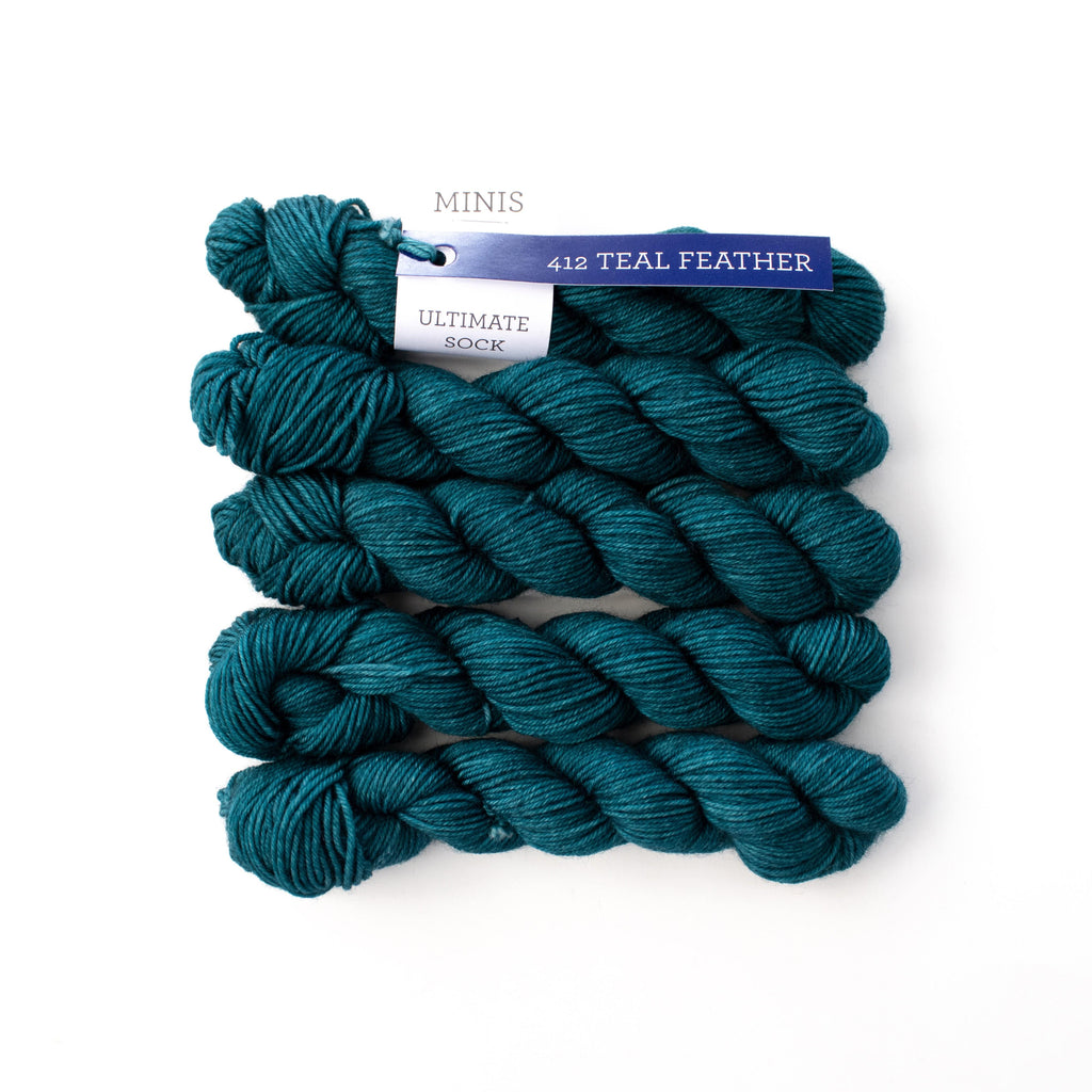 Malabrigo Yarn Teal Feather Ultimate Sock Minis