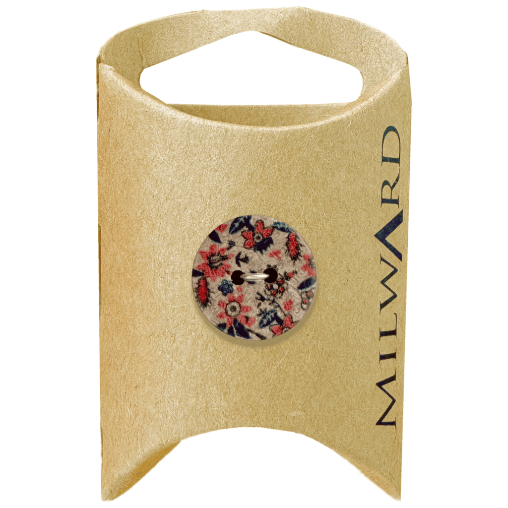 Milward Buttons Coconut Floral 18mm Button MGB518