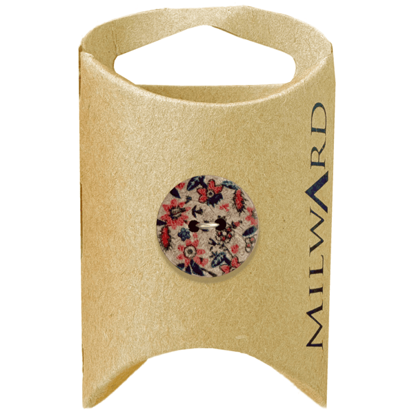 Milward Buttons Coconut Floral 18mm Button MGB518