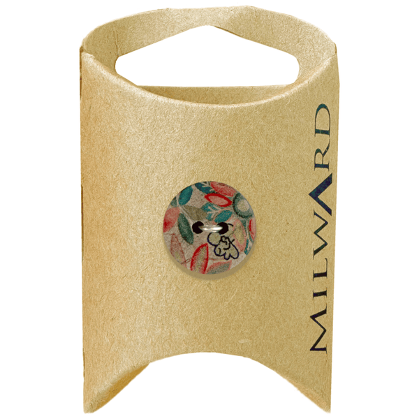 Milward Buttons Coconut Printed 15mm Button MGB552