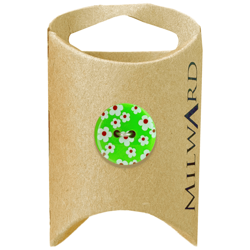 Milward Buttons Nylon Neon Floral 18mm Button MGB254