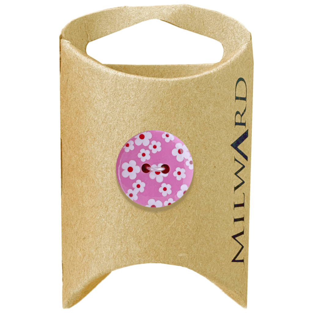 Milward Buttons Nylon Neon Floral 18mm Button MGB371