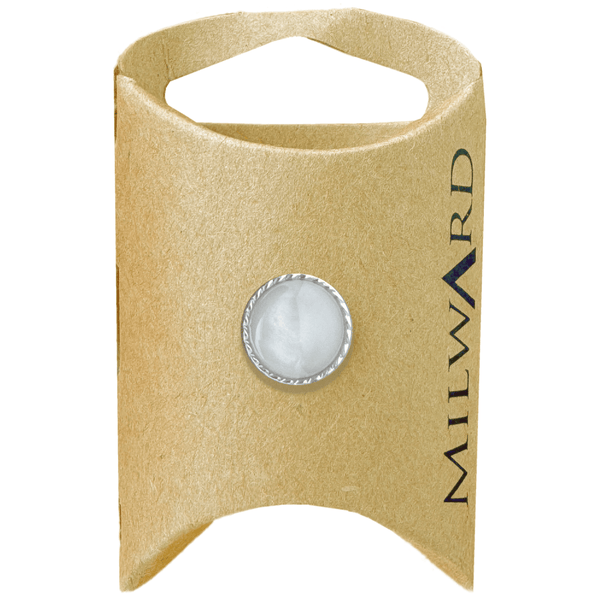 Milward Buttons Nylon Pearl Silver Rim Shank 13mm Button MGB445