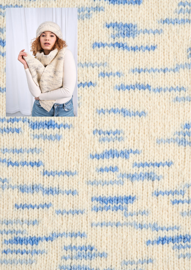 MODE at Rowan Kit 101 Powder Blues Apollo Beanie & Scarf Yarn Kit