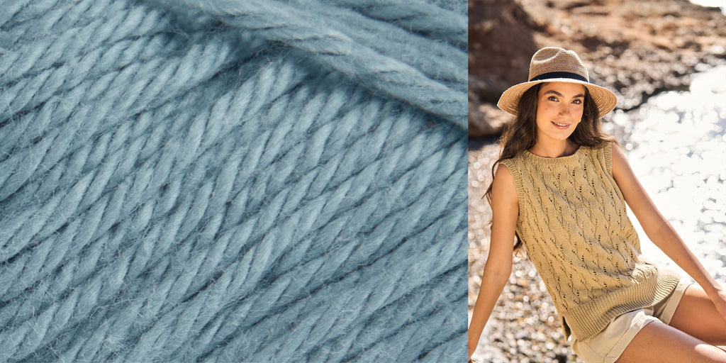 MODE at Rowan Kit 014 Denim / To fit Bust 28-34" Sandlily Summer Top Yarn Kit