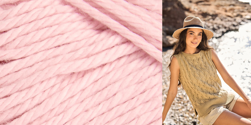 MODE at Rowan Kit 017 Bubblegum / To fit Bust 28-34" Sandlily Summer Top Yarn Kit