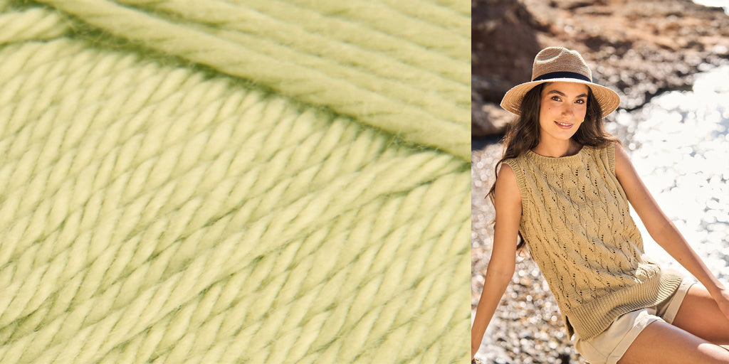 MODE at Rowan Kit 019 Pistachio / To fit Bust 28-34" Sandlily Summer Top Yarn Kit